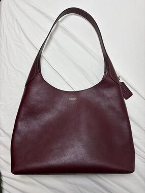 Coach Brooklyn 34 Merlot Glove-Tanned Leather Hobo Shoulder Bag